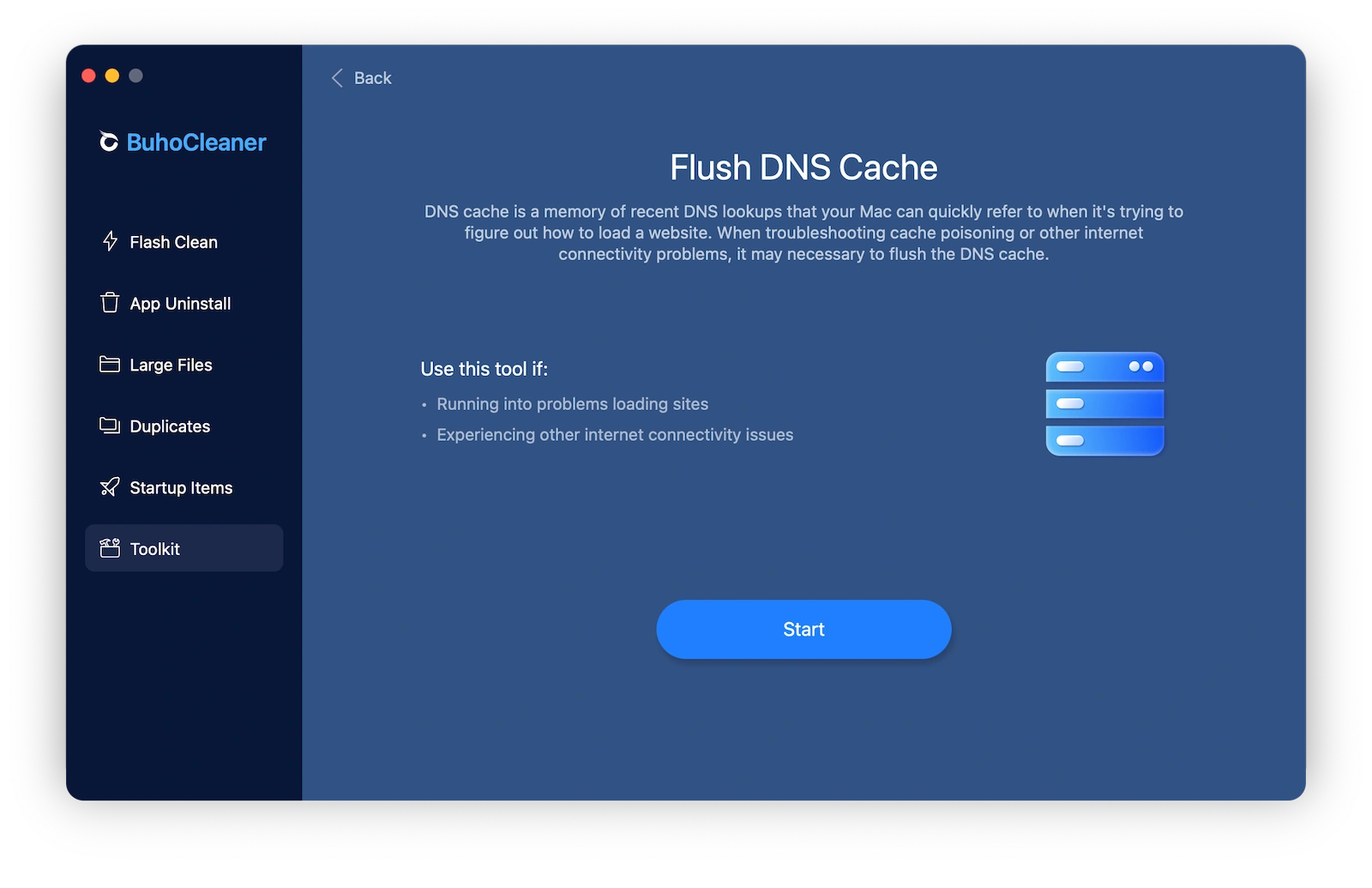 Flush DNS Cache with BuhoCleaner