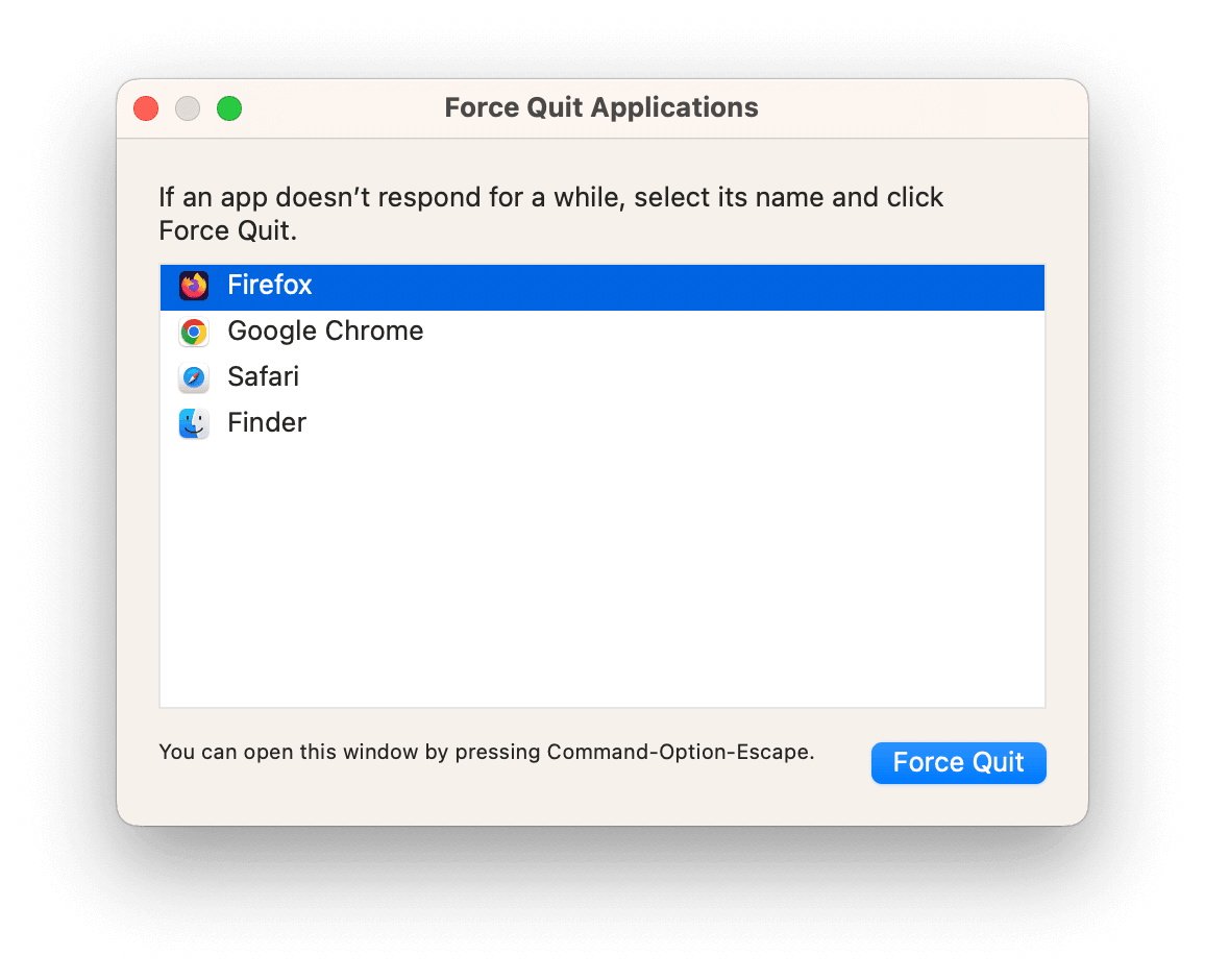 Force Quit App on Mac with the Apple Menu