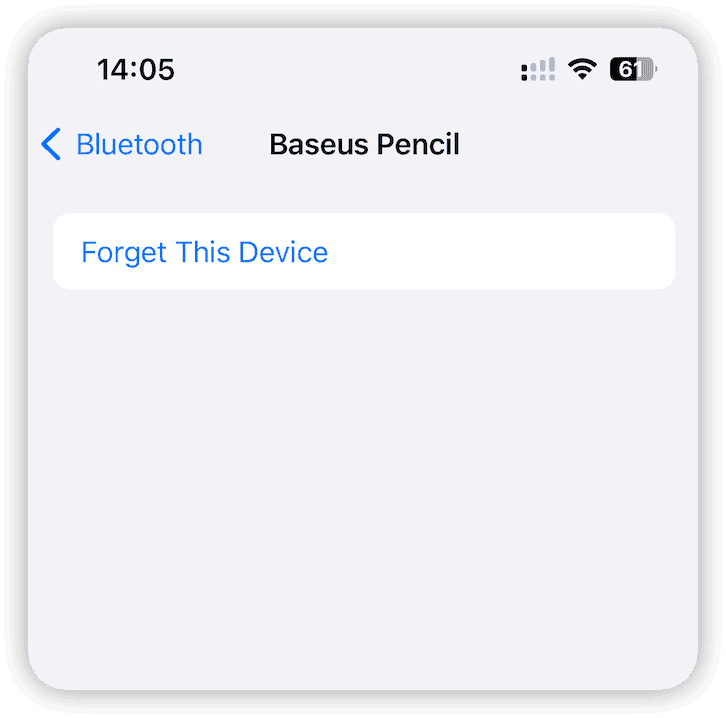 Forget Bluetooth Device on iPhone
