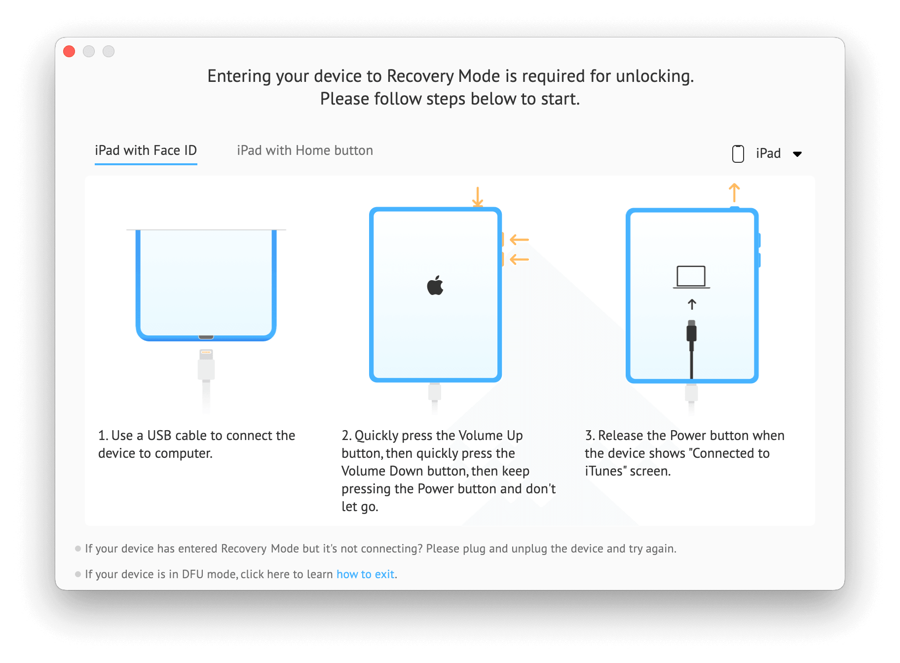 Get iPad into Recovery Mode