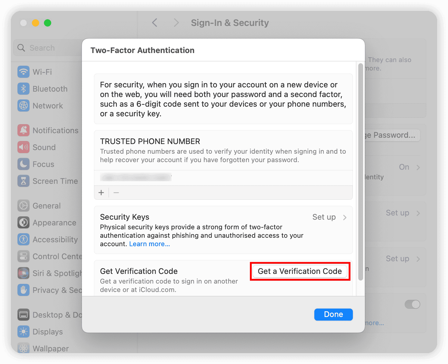 Get Apple ID Verification Code on Mac