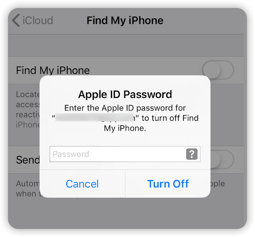Turn off Find My iPhone on iOS 12 -5