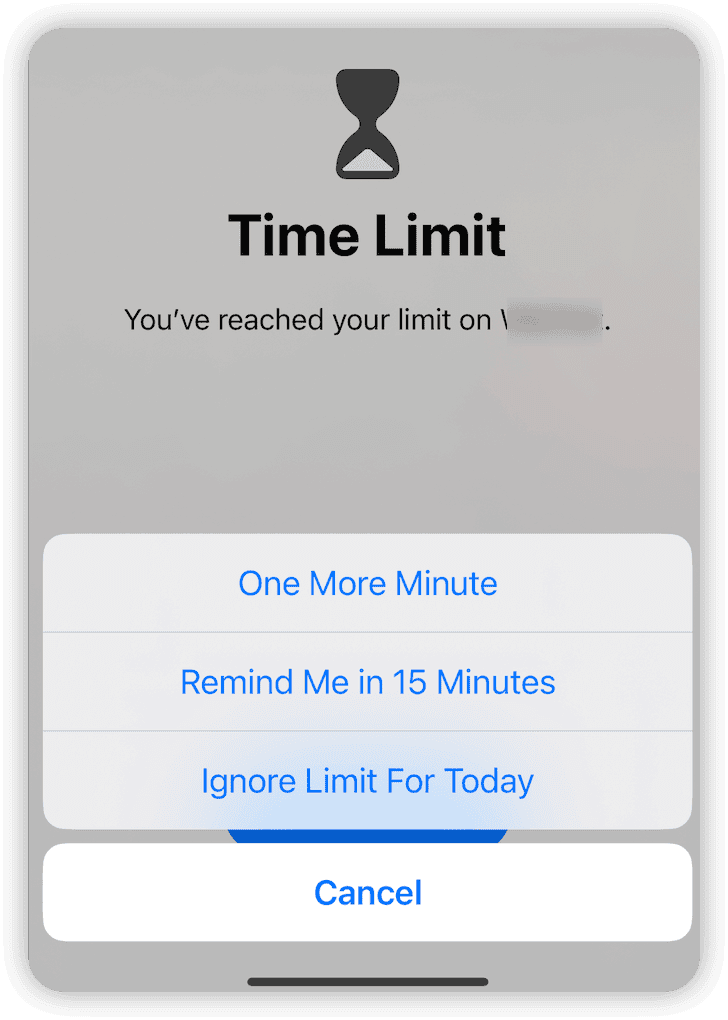 Ignore Screen Time Limit