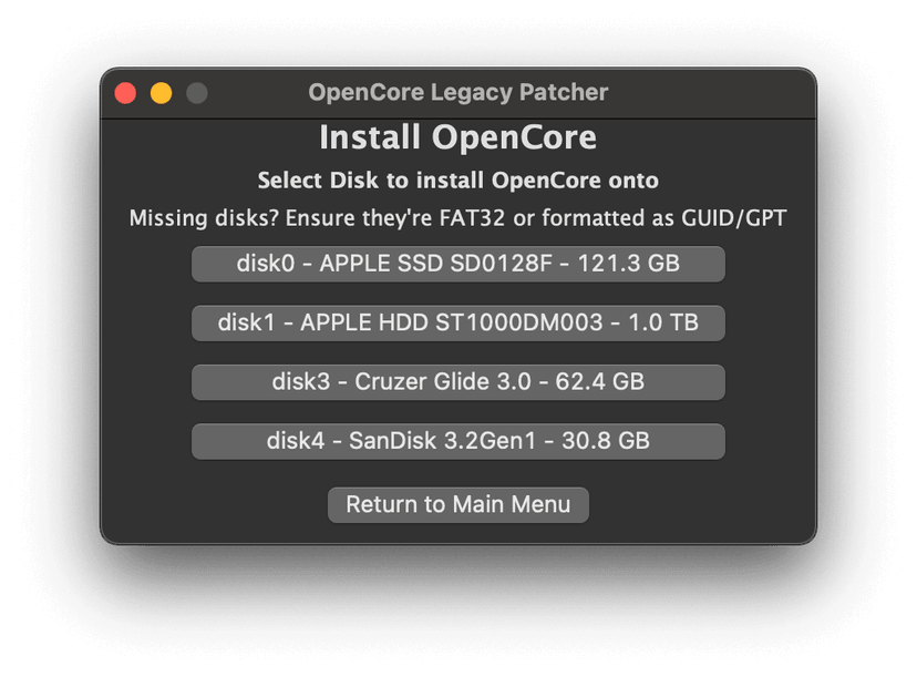 Install OpenCore