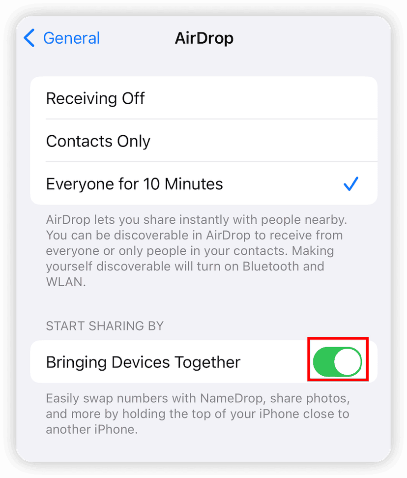 Turn Off NameDrop on iOS 17