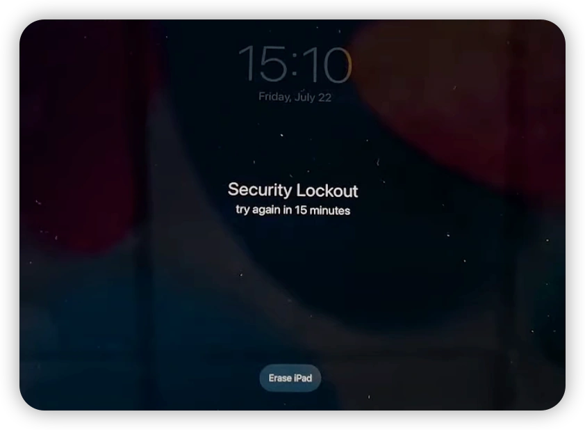 iPad Security Lockout with the Erase iPad Option