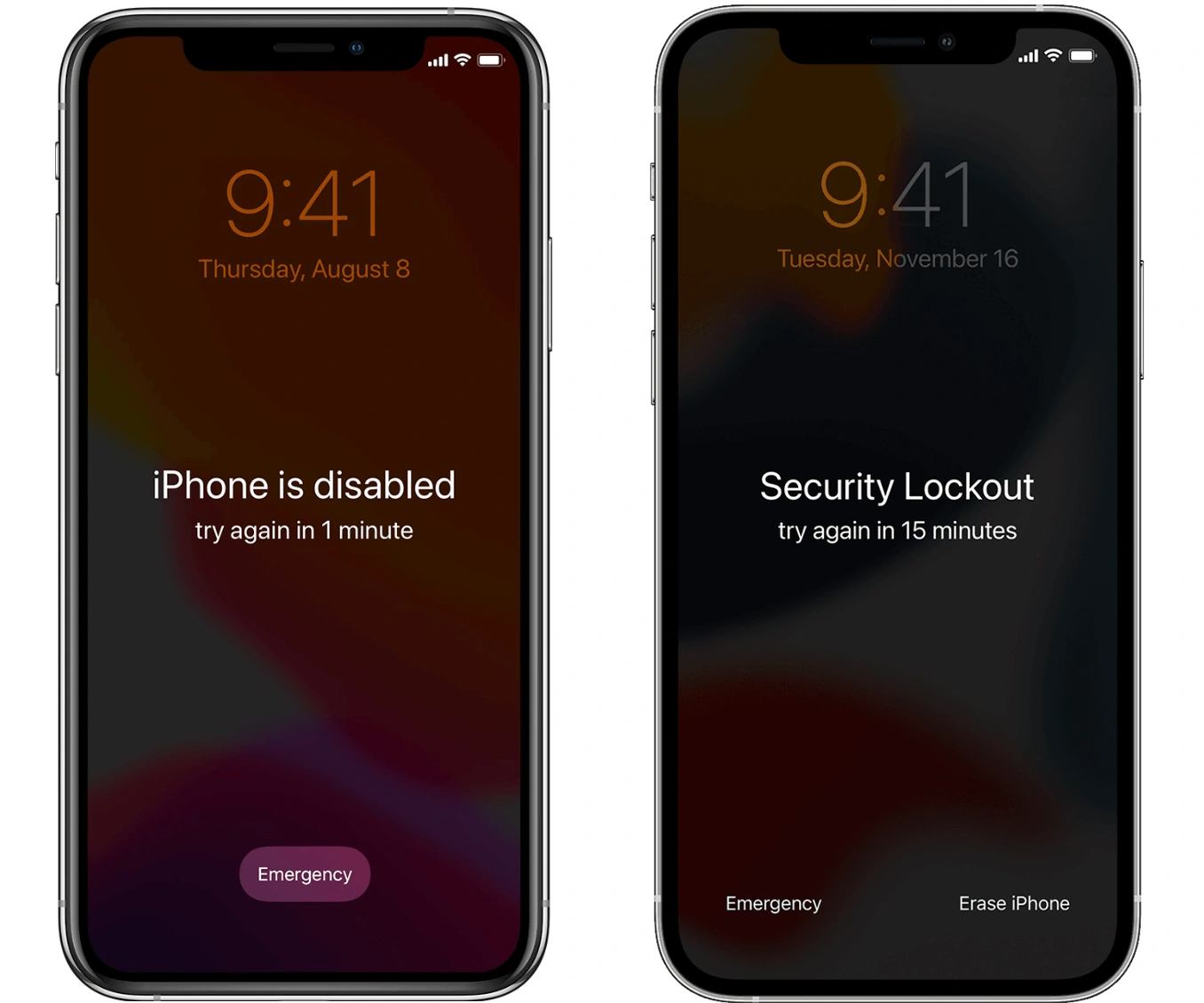 iPhone Disabled vs iPhone Security Lockout