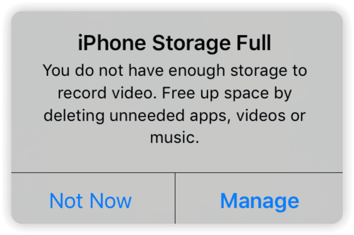iPhone storage is full