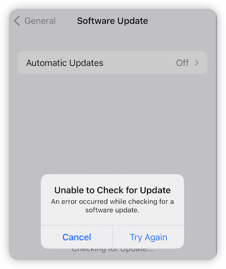 iPhone Stuck on Checking for Update
