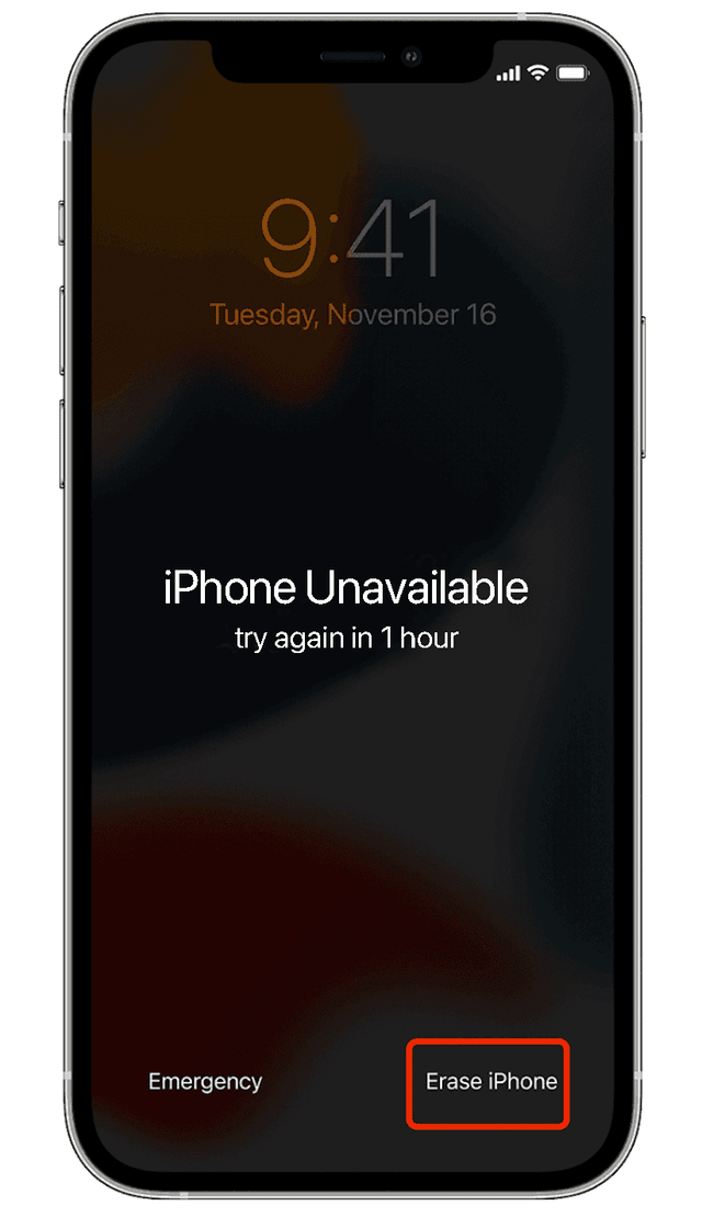 iPhone Unavailable with Erase Option