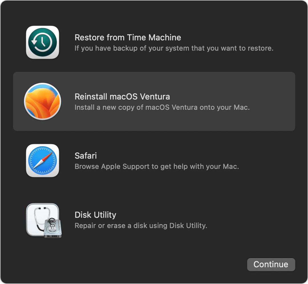 wipe Mac and reinstall macOS