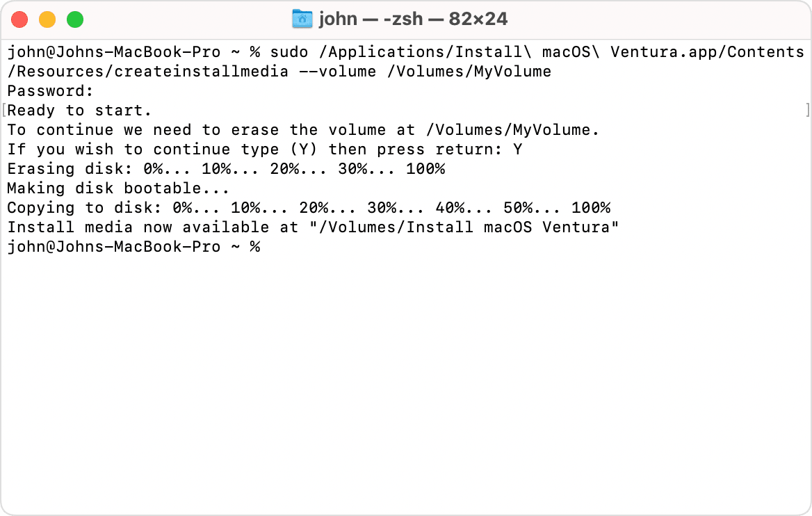 Create a Bootable Installer for macOS Ventura