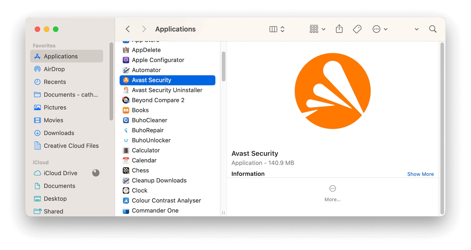 Manually Uninstall Avast on Mac with Finder