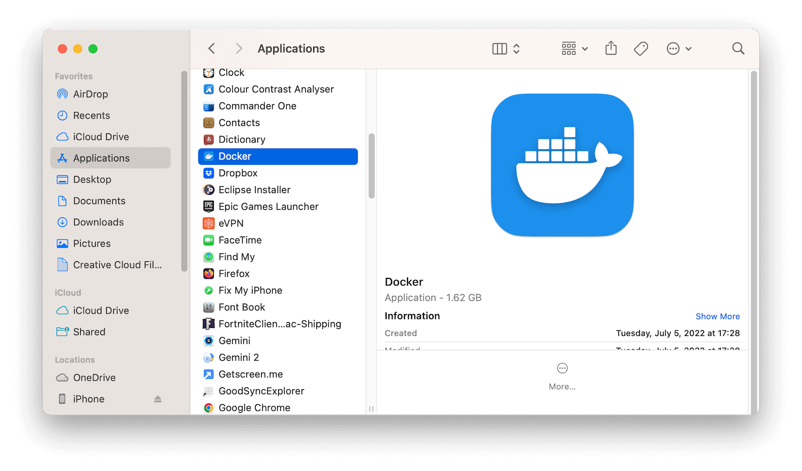 Manually Uninstall Docker on Mac with Finder