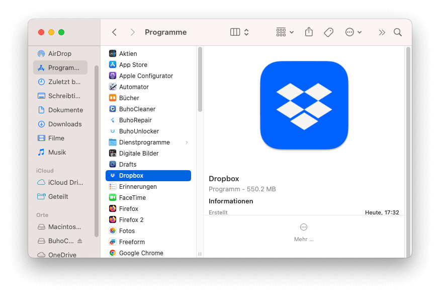Manually Uninstall Dropbox on Mac with Finder