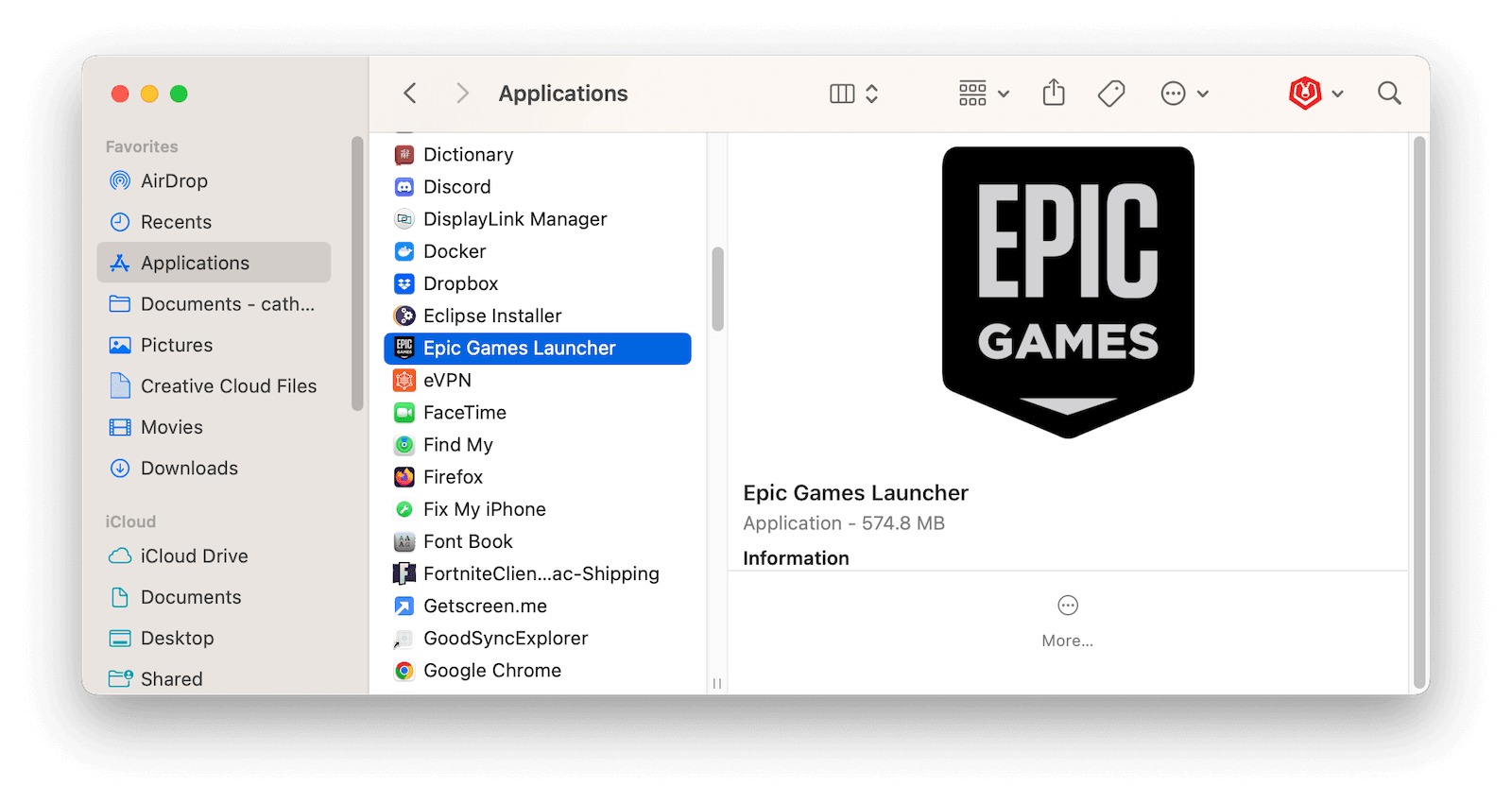 Manually Delete Epic Games Launcher App on Mac