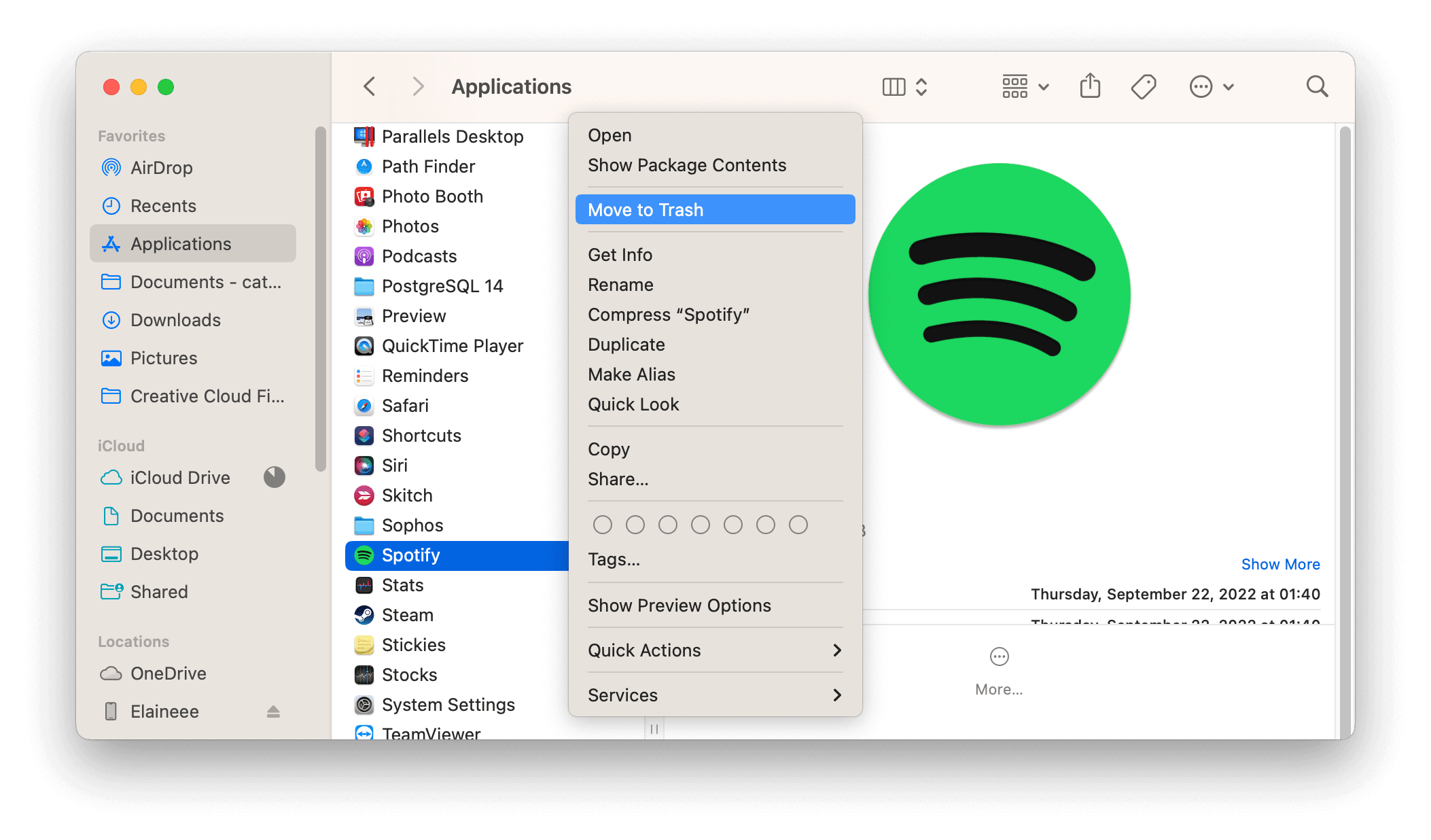 Manually Uninstall Spotify on Mac