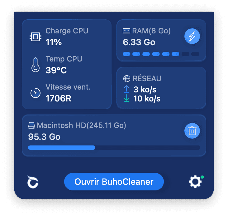 Monitor System Status in BuhoCleaner