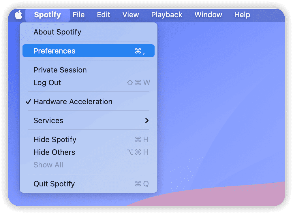 Go to Spotify Preferences Go to Spotify Preferences