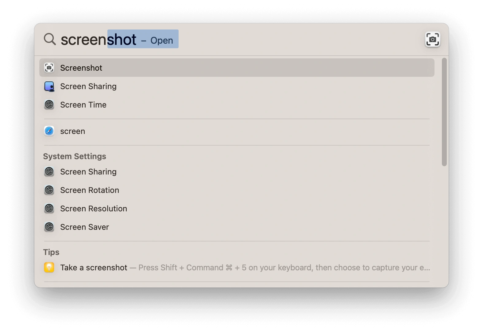 open Mac Screenshot app
