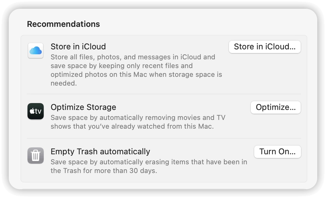 Optimize Mac Storage to Free Up Space