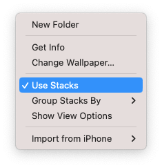 Organize Files Using Use Stacks