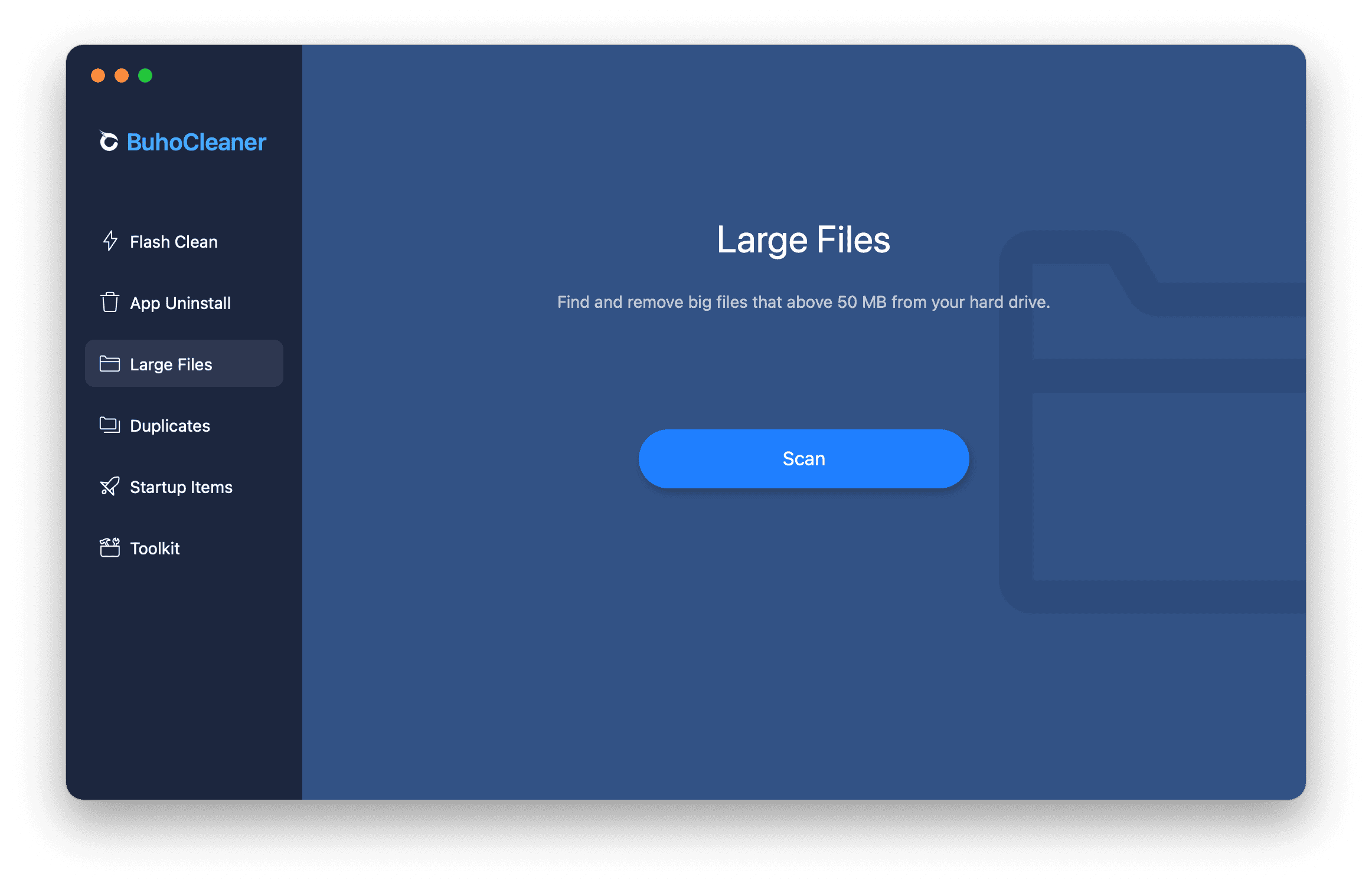 Quickly find large files Mac