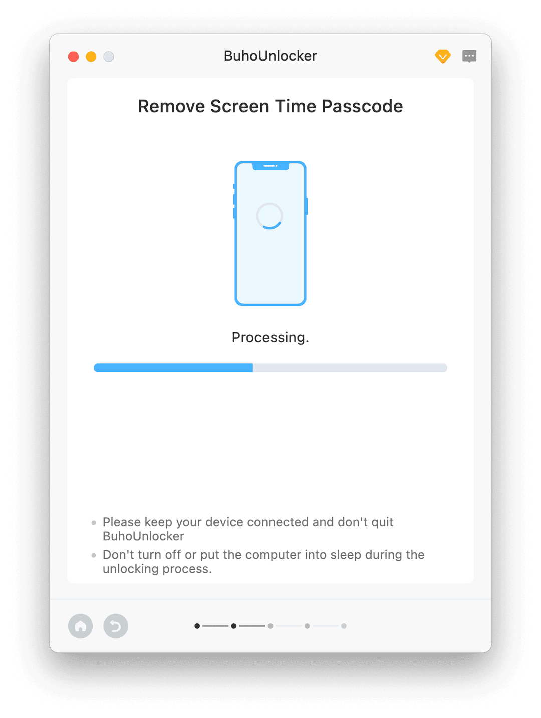 Removing Screen Time Passcode in Progress
