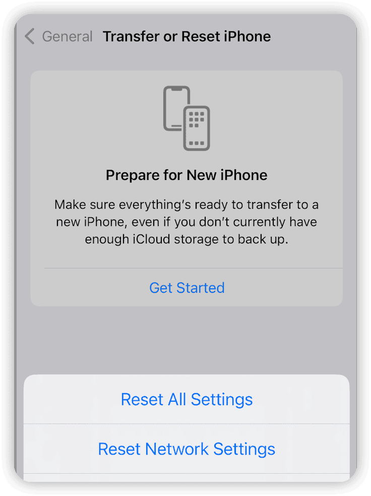 Reset All Settings on iOS 17
