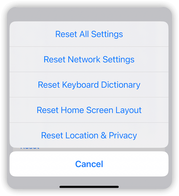 Reset iPhone Settings