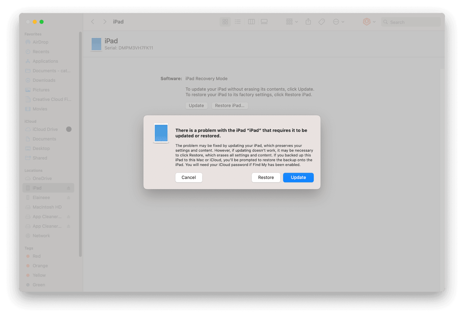 Restore iPad to Factory Settings with Finder in Recovery Mode Restore iPad to Factory Settings with Finder in Recovery Mode