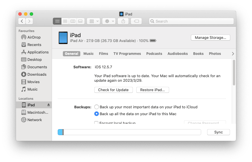 Restore iPad to Fix iPad Is Disabled Connect to iTunes