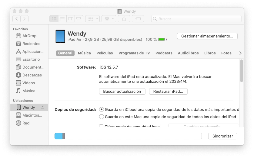 Restore iPad in iTunes