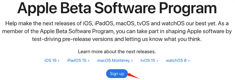 Sign up at Apple Beta Software Program