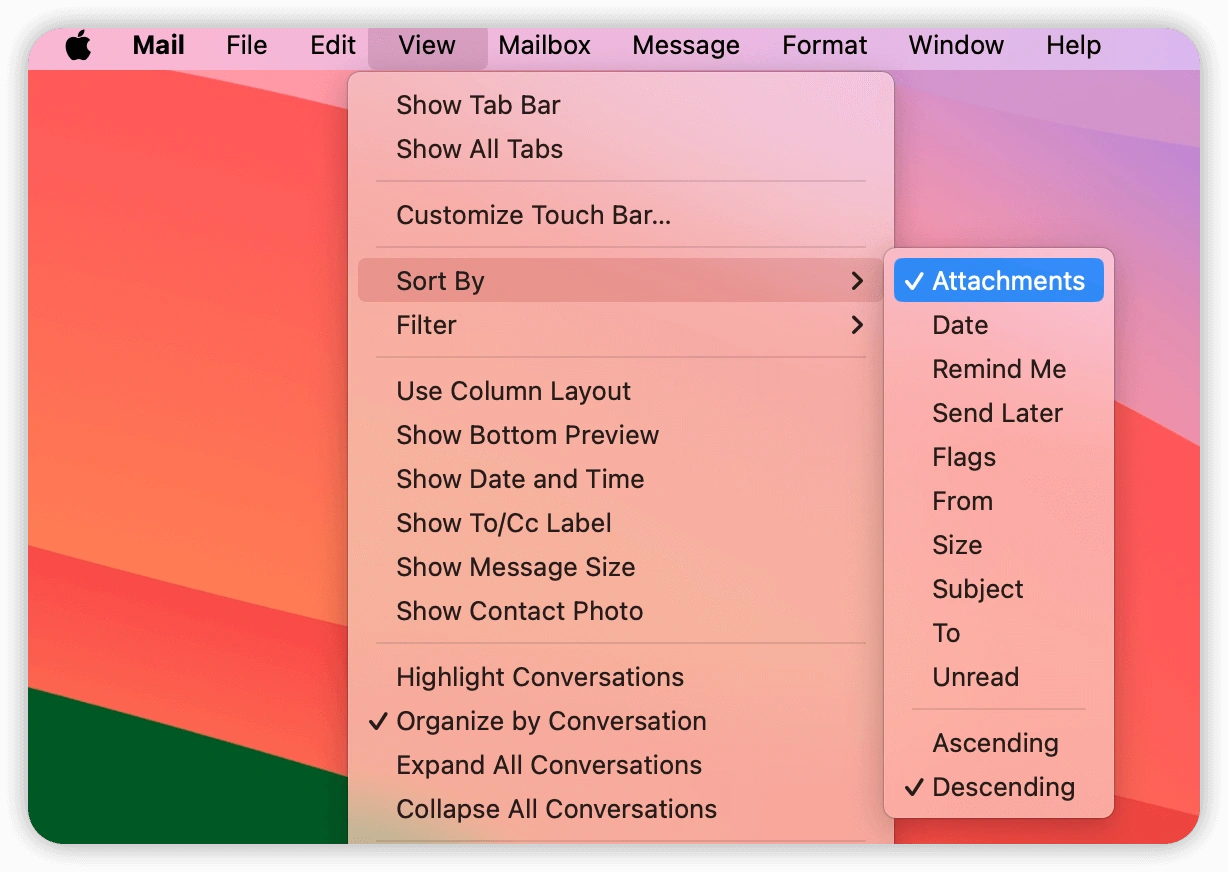 Sort Emails By Attachments