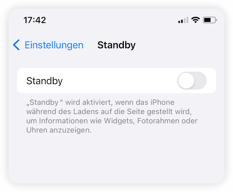StandBy auf iOS 17 ausschalten