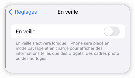 Désactiver la Veille sur iOS 17