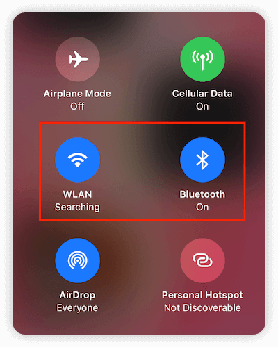 Turn On Bluetooth and Wi-Fi