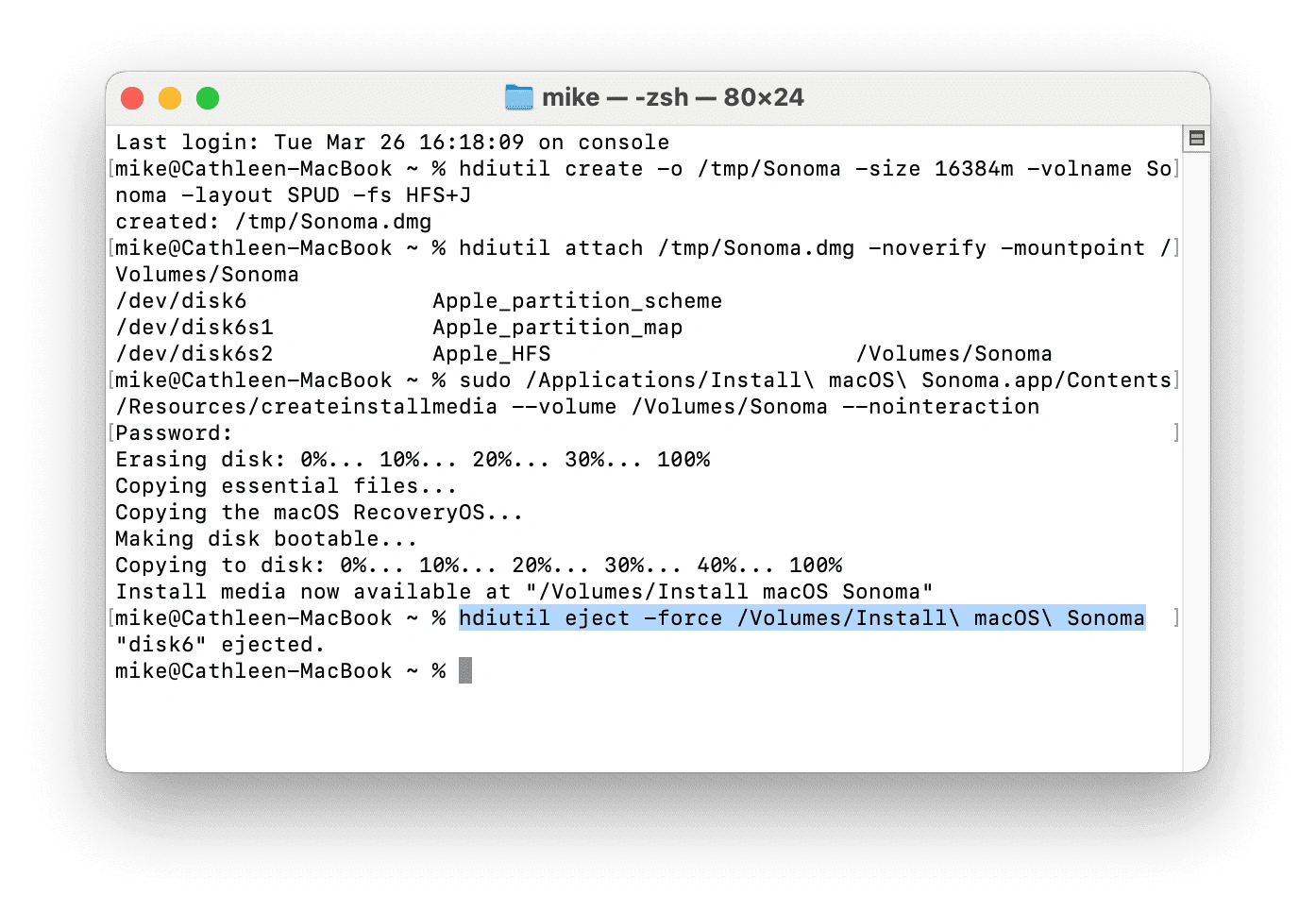 Erstellen Sie Ihre eigene macOS Sonoma ISO-Datei mit dem Terminal
