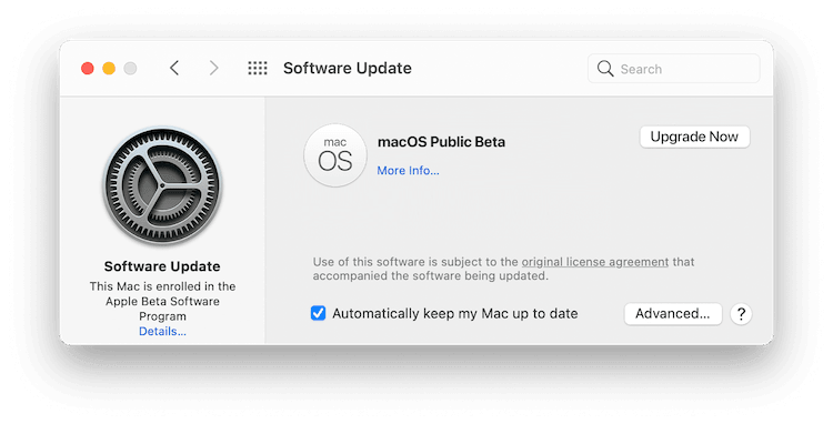 Upgrade to macOS Public Beta