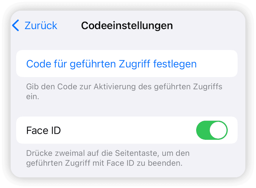 Geführten Zugriff mithilfe der Gesichts-ID beenden.png