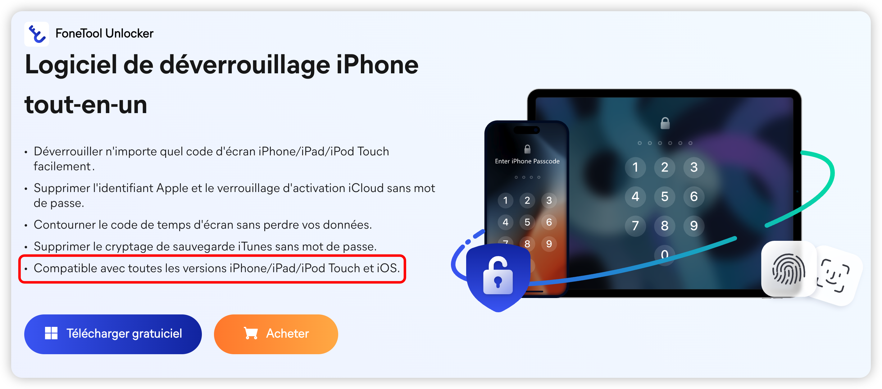 Publicité sur la page d'accueil