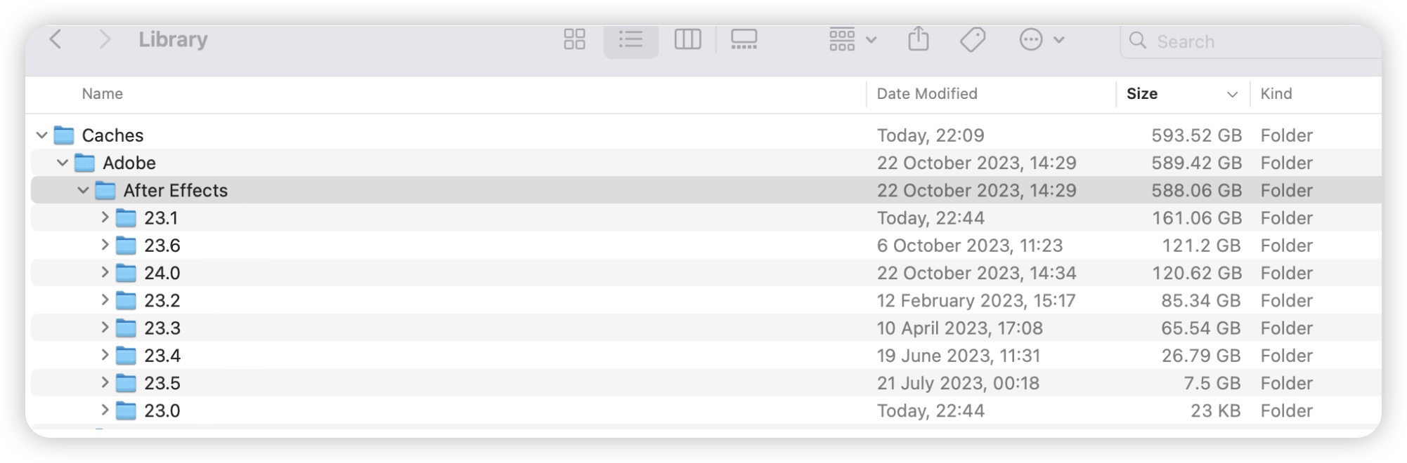 Adobe After Effects cache on Mac