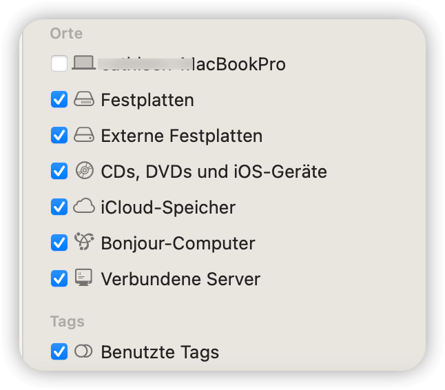 Set Finder to Shw External Drive in Finder Sidebar