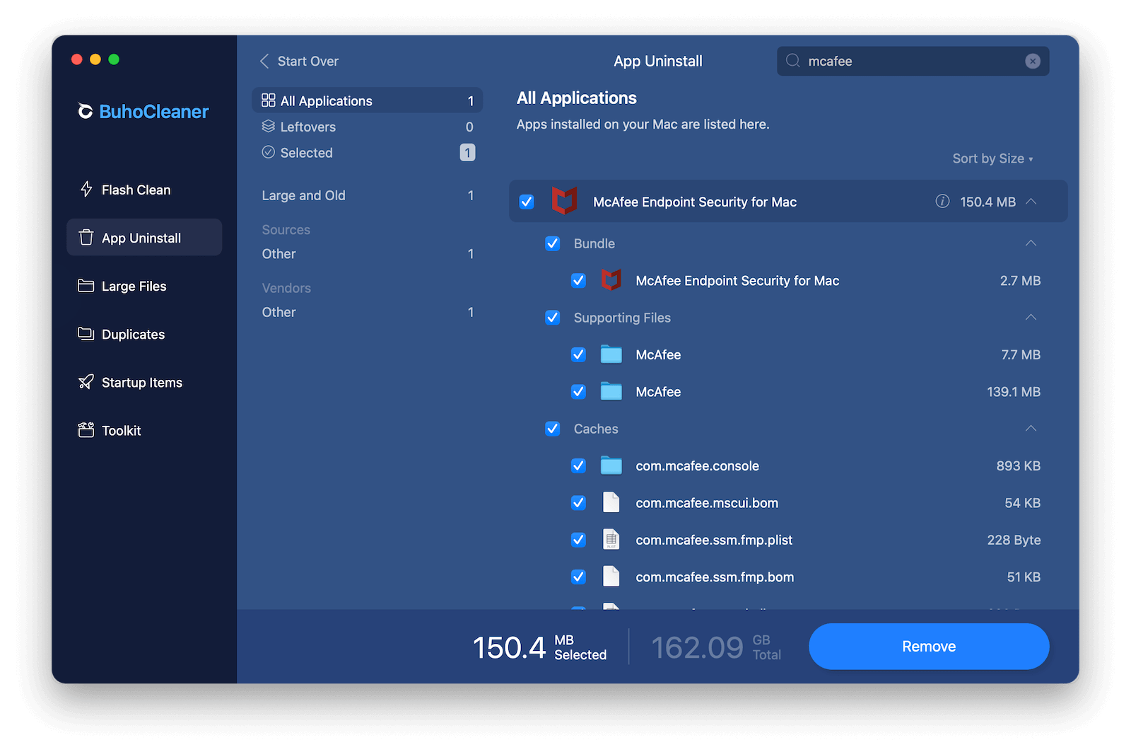 Automatically Uninstall McAfee on Mac with BuhoCleaner