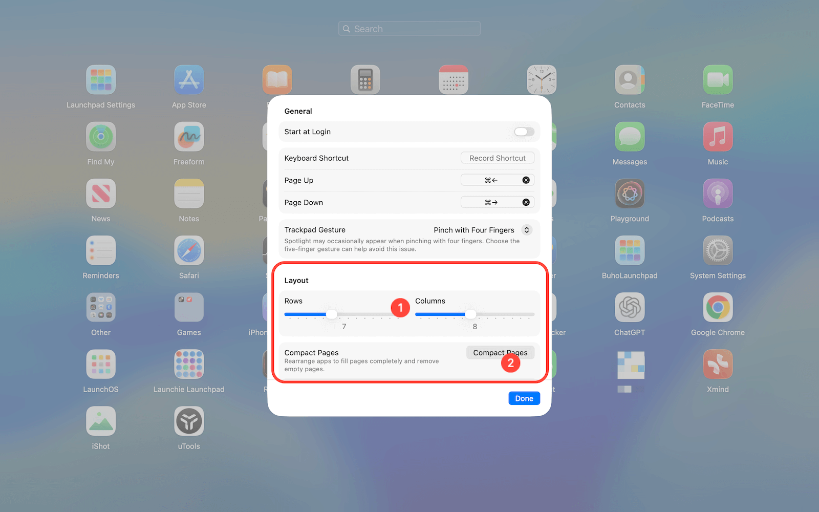 Change Launchpad Layout on macOS Tahoe with BuhoLaunchpad