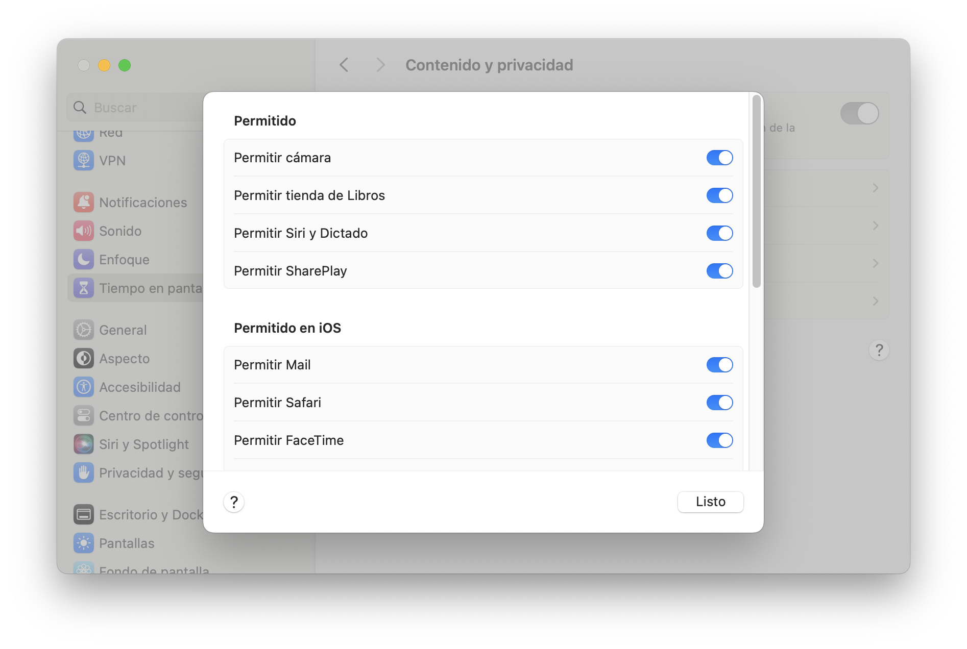 Enable Allow Camera in Screen Time Settings to Fix MacBook Camera Not Working Issue