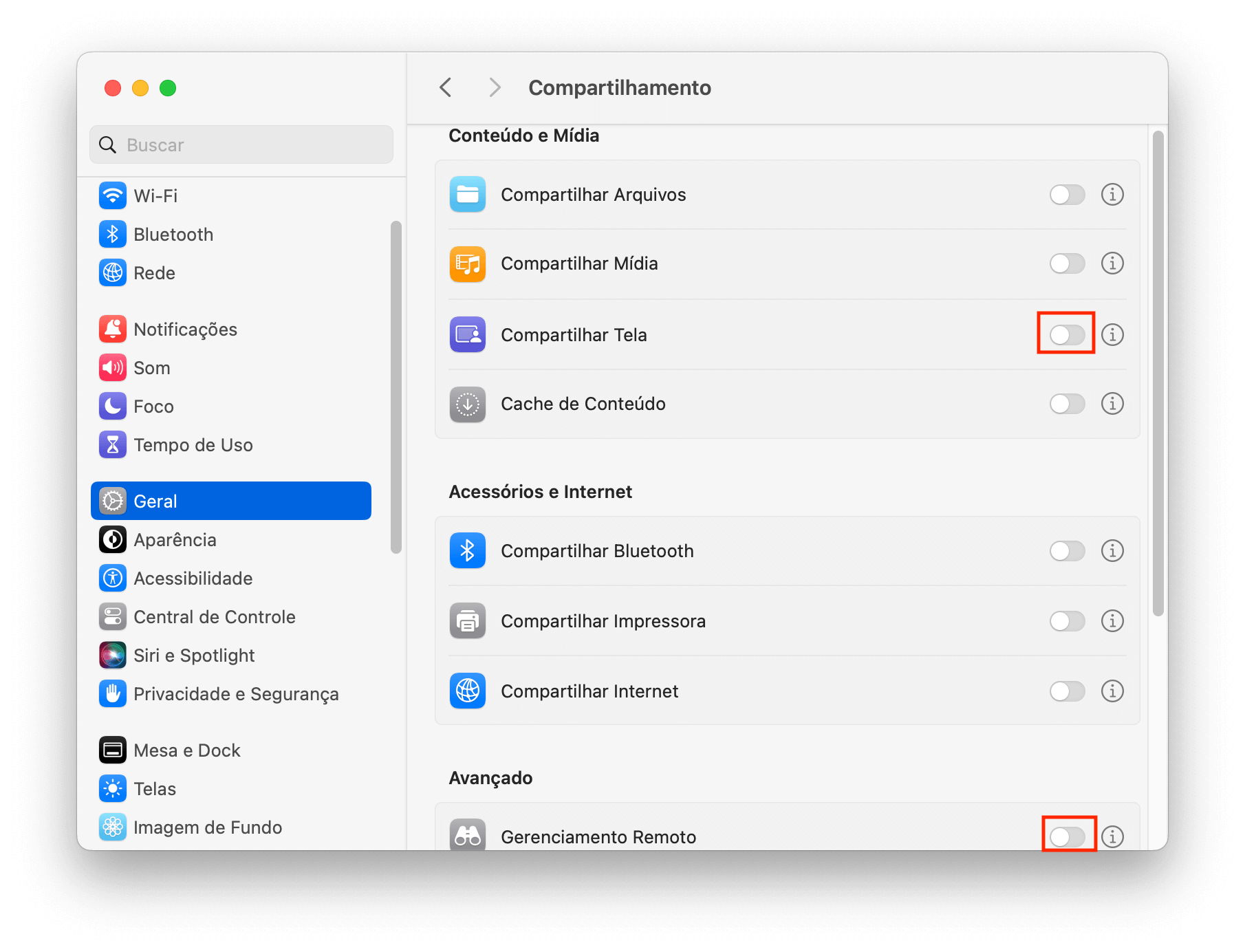 Check Sharing Settings