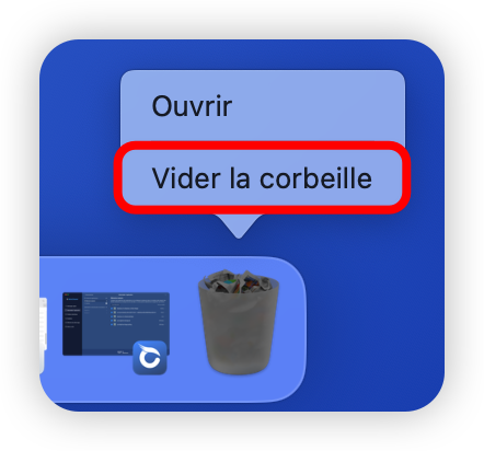 Vider la corbeille pour désinstaller complètement