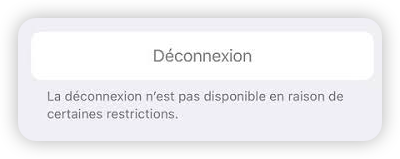 Déconnexion n'est pas disponible